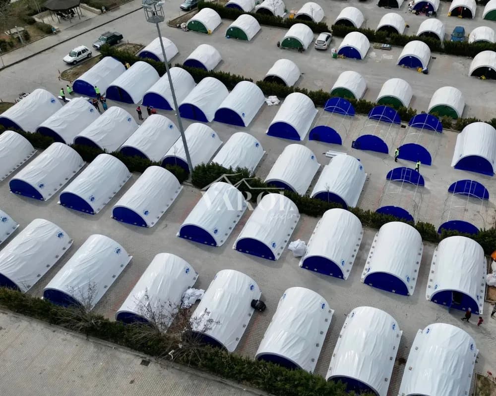 Refugee camp tents